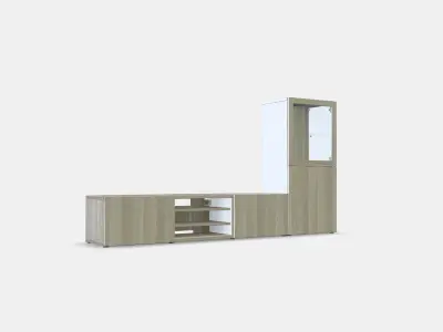BESTA TV storage combination-glass doors 2 Low-poly 3D model