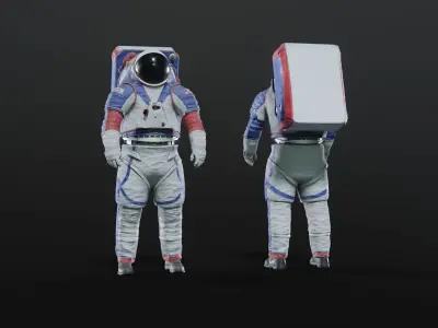 Next Gen XEMU Artemis Spacesuit Color Rigged 3D model
