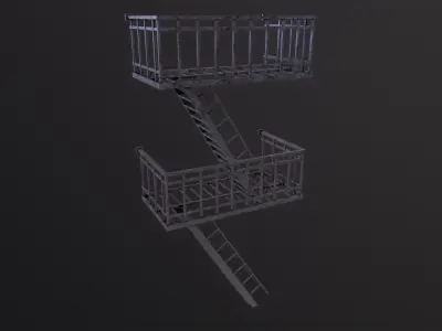 Fire Escape 3D Model Low-poly 3D model