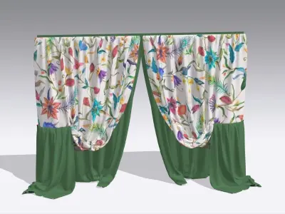 Curtain Low-poly 3D model
