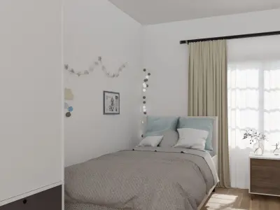 Modern Bedroom Scene 3D model