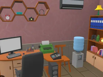 Isometric cartoon office room 03 3D model