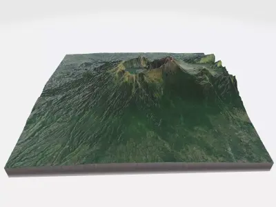 Mount Rijani - Indonesia - Lombok - 3D Map 3D print model