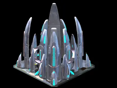 Mechanical construction - spaceship maintenance 3D model