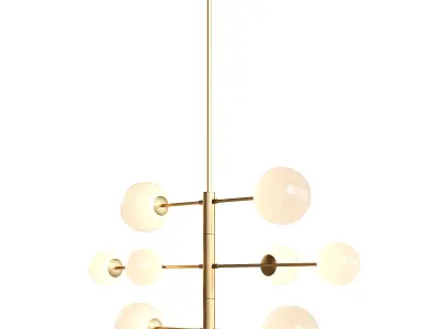 Orbit brass pendant light fixture 3D model
