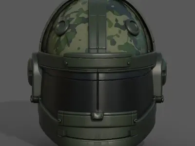 Helmet plastic mask combat fantasy futuristic  Low-poly 3D model