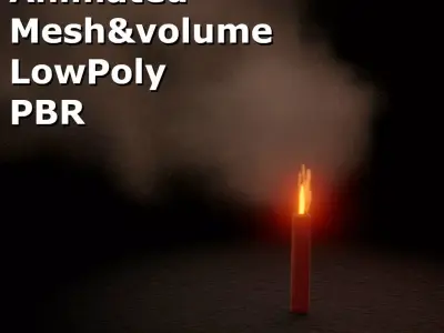 Flare torch animated looping Low-poly 3D model