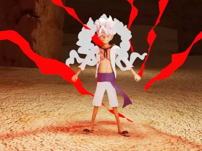 luffy gear 5 Low-poly 3D model