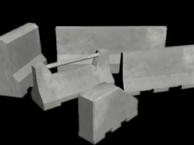 Low Poly Barrier Pack Low-poly 3D model