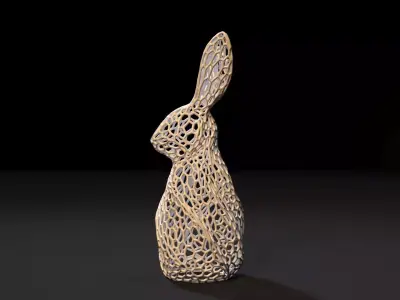 Rabbit figurine Voronoi 3D print model