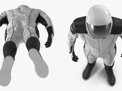 Futuristic Space Suit Standing Pose 3D model