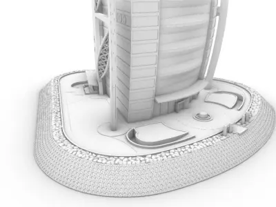 Burj Al Arab DIY scale model 500th 45 parts assembly instruction 3D print model