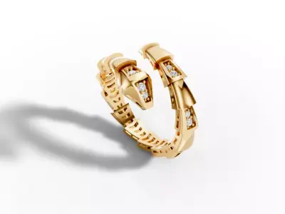 Snake Scale Wrap Ring   Jewelry Collection 003 3D print model