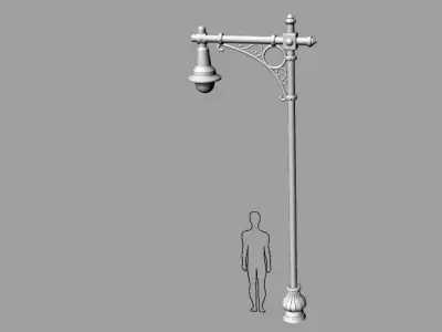 Tabletop Gaming Miniature Fallout Street Lamp 32mm 3D print model