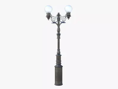 Street Lamp Low-poly 3D model 5