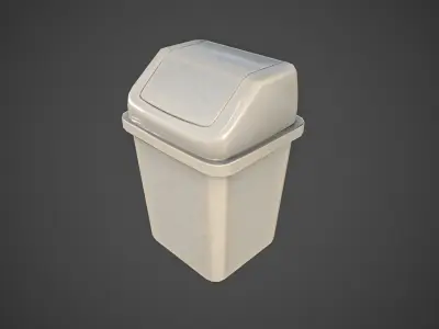 Trash can Low-poly 3D model 6