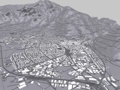 Cityscape Chur Switzerland 3D model