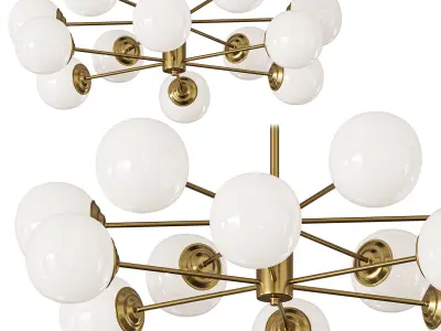 Chandelier with glass shades BALLS B By Lalume 3D model