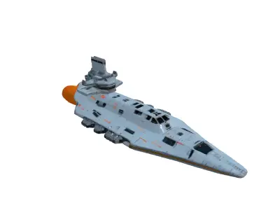 SciFi Cruiser Interstellar Warship Model Low-poly 3D model