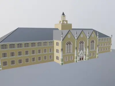 Gothic German School Low-poly 3D model