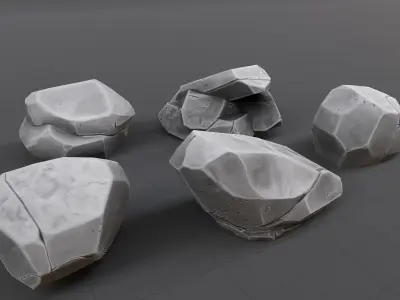 Stylized Rock Low Poly Pack Low-poly 3D model