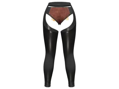 Cowgirl Chaps With Tassels Micro Shorts Low-poly 3D model