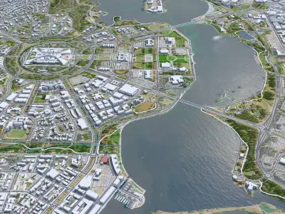 Canberra Downtown Australia Low-poly 3D model