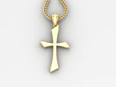 Light Gold 18K Cross Pendant 1CP012 3D print model