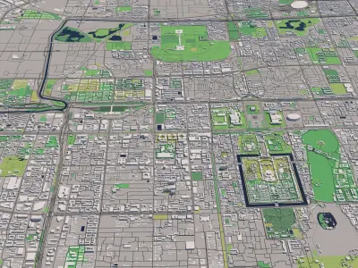 Beijing China 30x30km 3D City Map 3D model