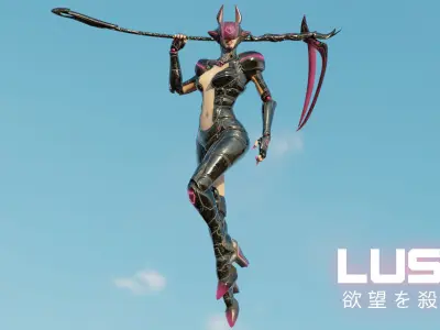 LOW POLY CYBORG - LUST - 7 DEADLY SINS Low-poly 3D model