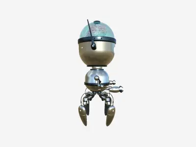 Brain Robot G08 Aluminum - SciFi Character Design Low-poly 3D model