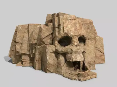 Skull Rock Low-poly 3D model 16