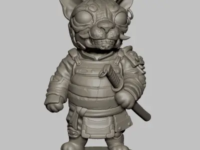 Cat Samurai  3D print model