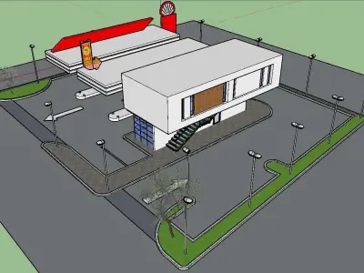 Gas station 3D model
