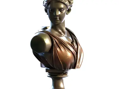 Roman Girl Bust set 768 Low-poly 3D model