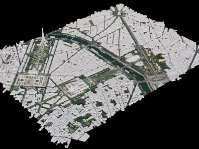 French Cities Pack - Paris Marseille Lyon Toulouse Nantes Nice 3D model