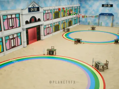 Squid Game Six Legged Pentathlon Game Level Low-poly 3D model