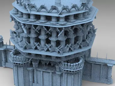 Elden Celtic Ring Bridge Towers Kit bash 2 3D model