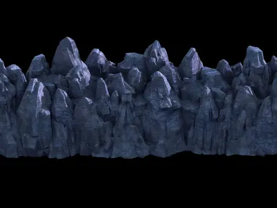 3d illustration - Cliff Stones 02 3D model