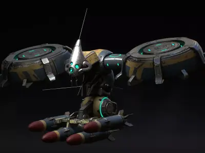 Next generation missile unmanned aerial vehicles Low-poly 3D model