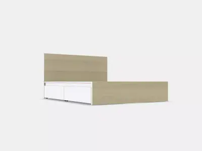 MALM Bed frame high w 4 storage boxes 2 Low-poly 3D model