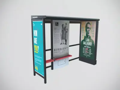 Bus stop Low-poly 3D model