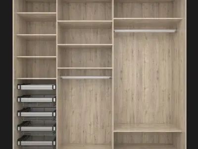 Sliding wardrobe in a narrow Modus MS163 profile 3D model