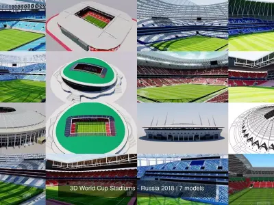 3D World Cup Stadiums - Russia 2018 3D Model Pack