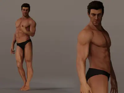 Male Base Complete Rig Low-poly 3D model