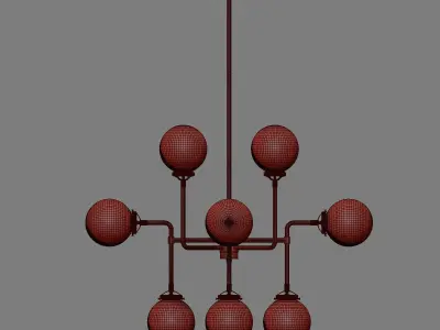 RH Bistro Globe Clear Glass 8-Light  3D model