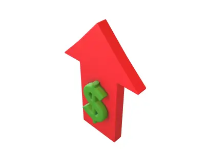 Price Up Symbol V1 005 Low-poly 3D model