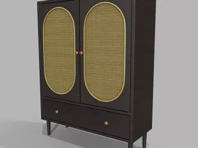 Rattan Cabinet Pbr Low-poly 3D model