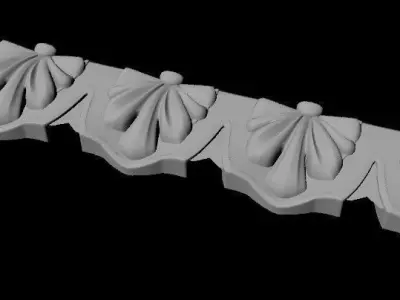 baguette scalloped edge trim - ivory 3D model
