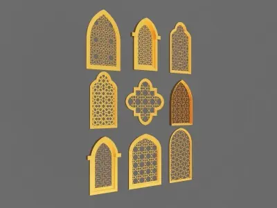 Arabic Windows Set 3D model